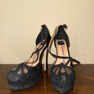 Black Lace Heels